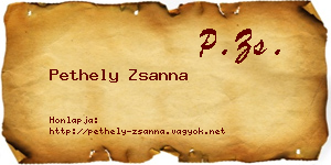 Pethely Zsanna névjegykártya